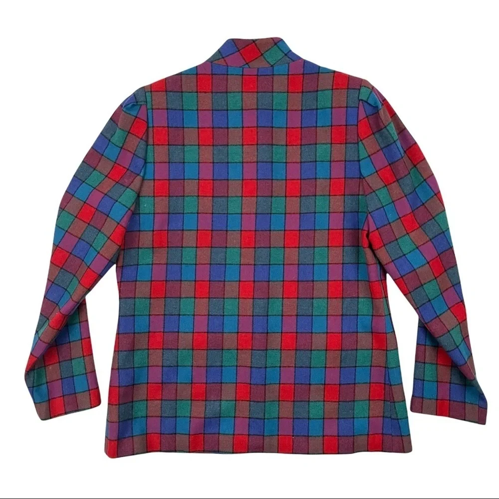 VINTAGE Checkered Wool Blazer - Picture 4 of 12